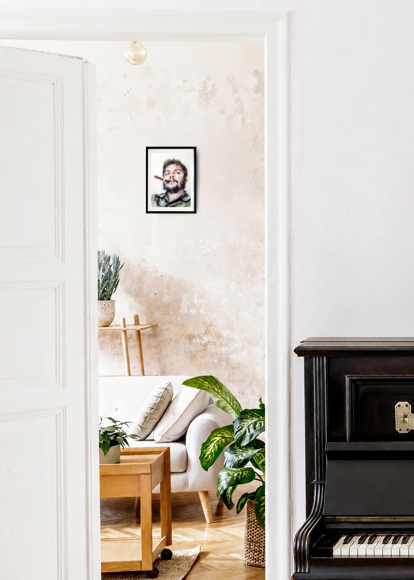 Ritratto Pixel di Che Guevara inserito in un ambiente d’arredo