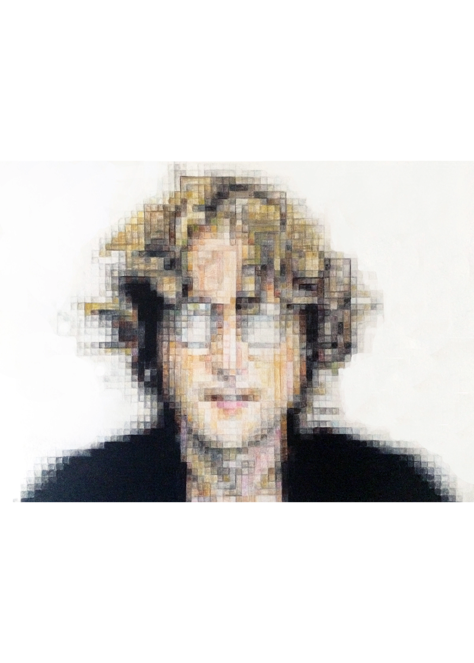 Ritratto Pixel di John Lennon realizzato con pixel colorati a mano