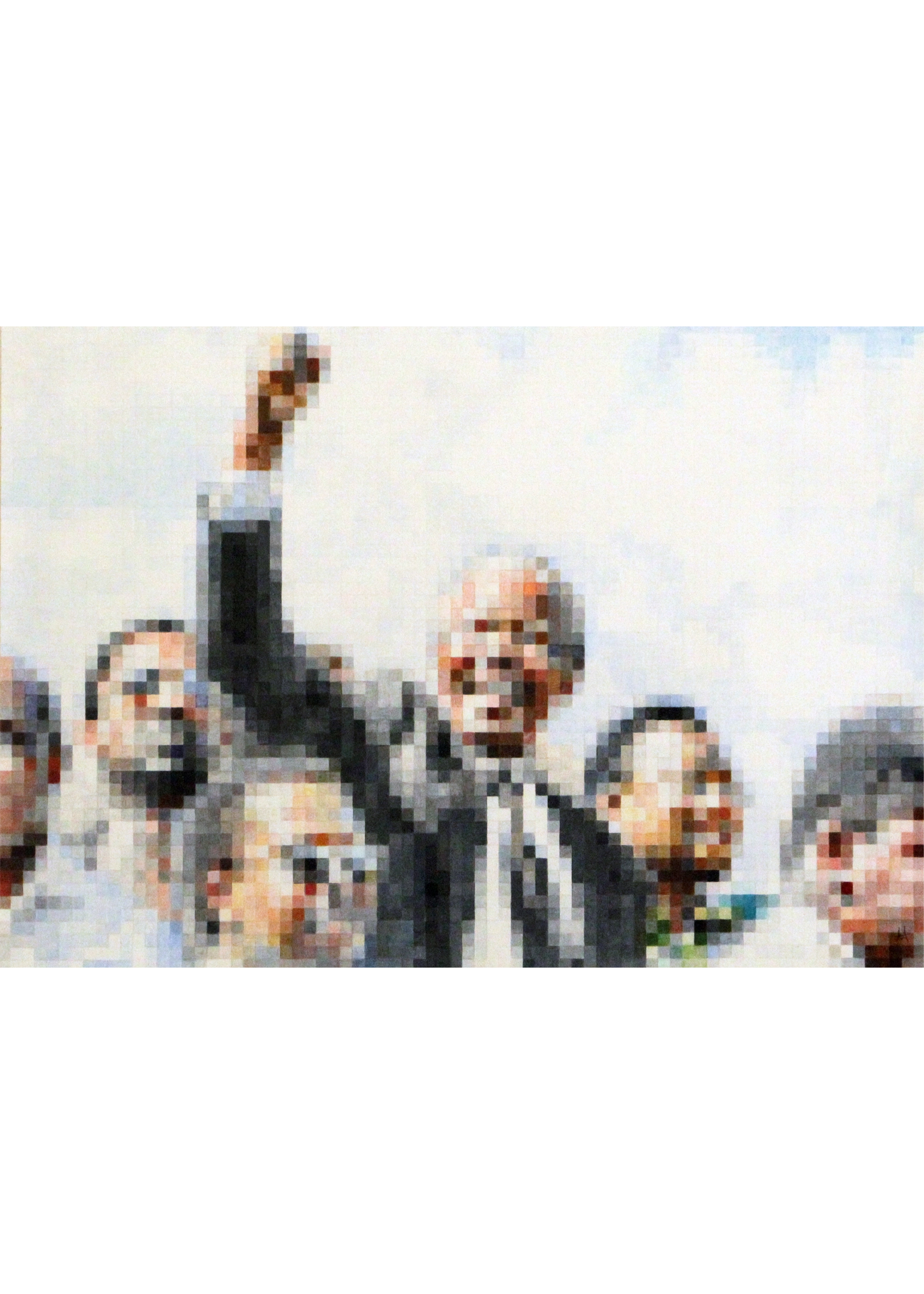 Ritratto Pixel di Nelson Mandela nel momento della liberazione