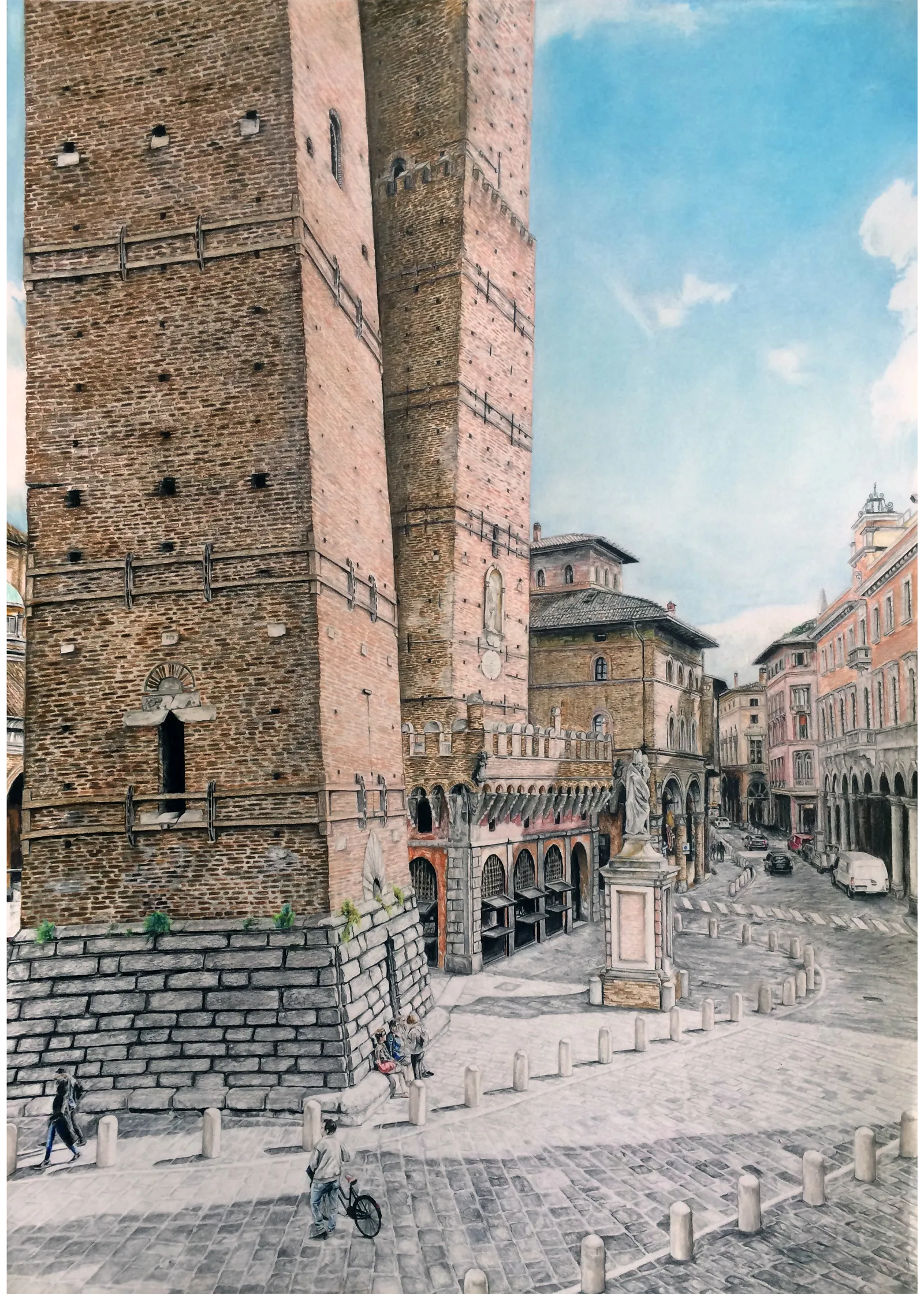 Veduta di Bologna con le Torri degli Asinelli e della Garisenda